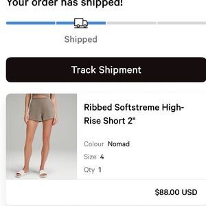 Lululemon ribbed softstreme high rise short